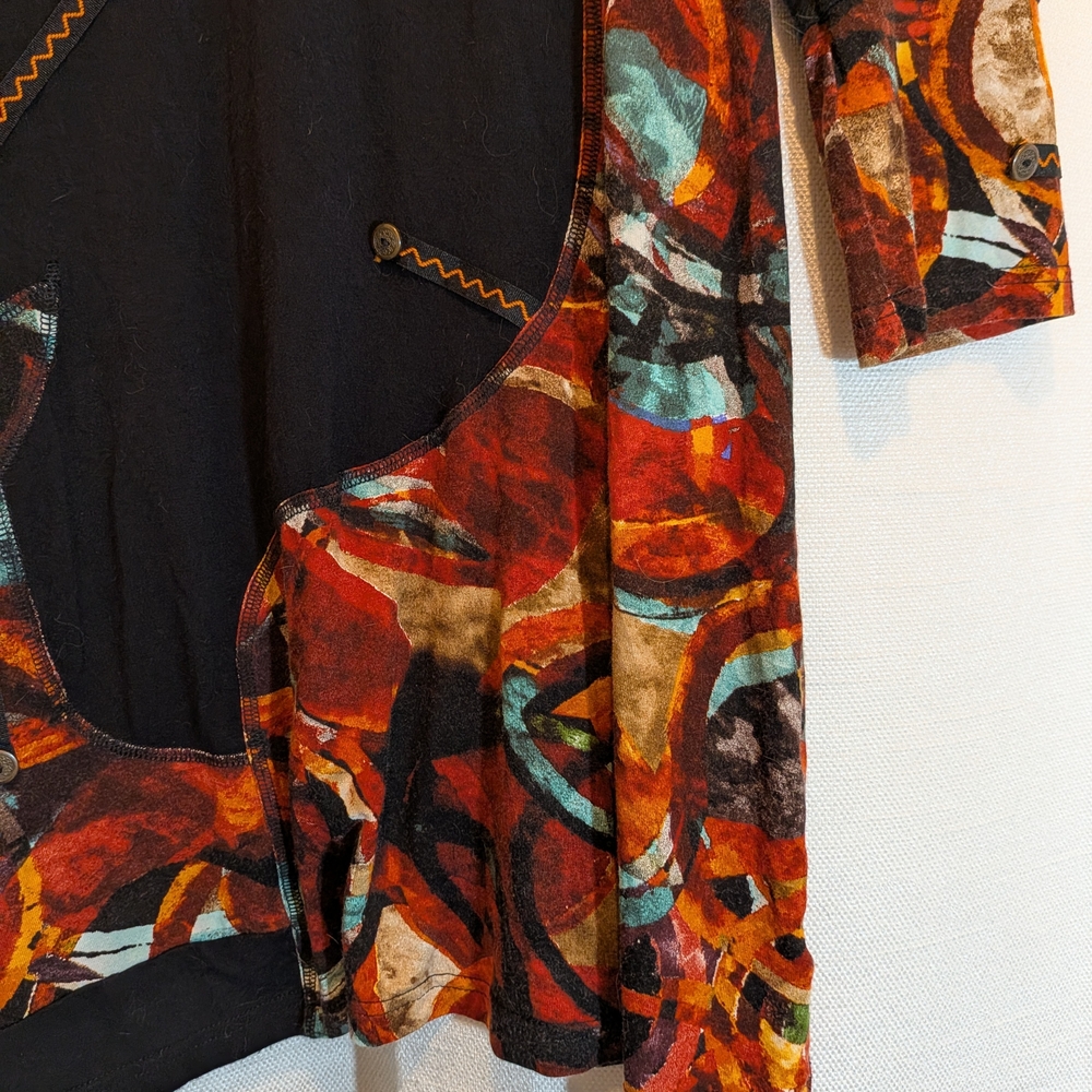 Linea Domani Multi Color Abstract Tunic - Picture 8 of 12